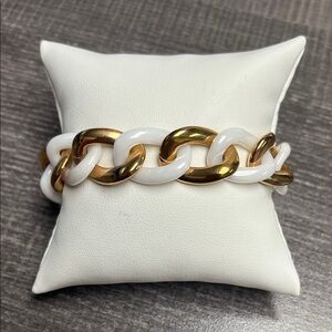 Gold and White Chain Bracelet